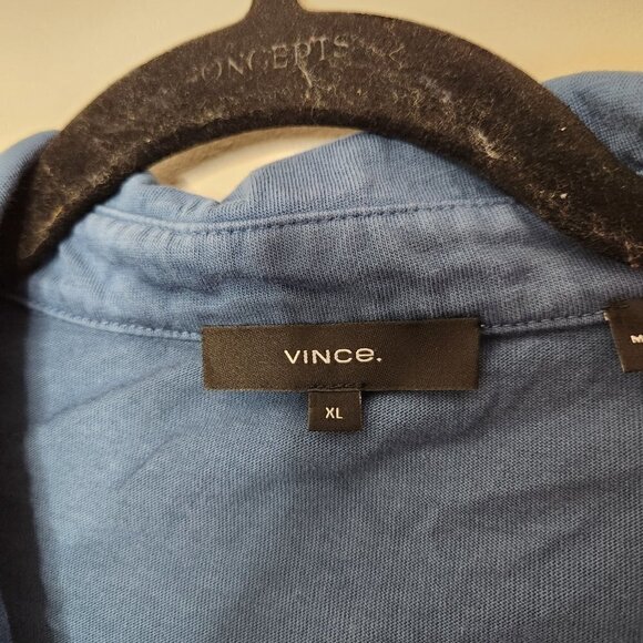 VINCE Blue Polo Short Sleeve TEe - Picture 3 of 5